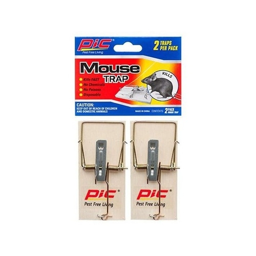 pic MTW-2C/S24 Mouse Guard Wooden Mouse Trap (2 Pack) Pair