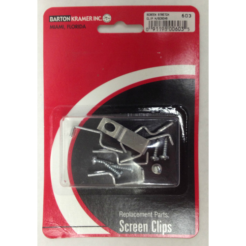 Screen Window Stretch Clips 5/8" - Aluminum pack of 6 Silver