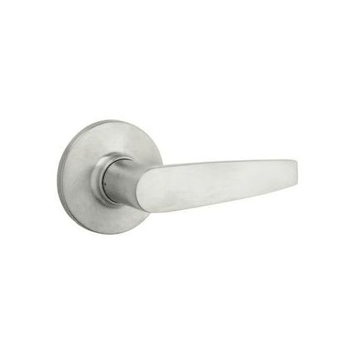 Winston Single Dummy Door Lever with Round Rose from the SafeLock Series Satin Chrome