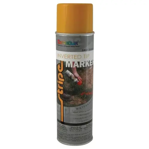 Inverted Tip Fast Drying Water Based Marking Paint, 20 fl-oz Aerosol Can, Utility Yellow