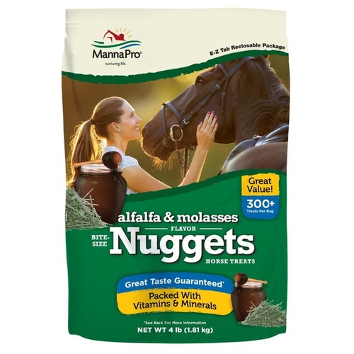 Bite-Size Treats for Horses - Alfalfa & Molasses Flavored Nuggets 4-lb Pouch