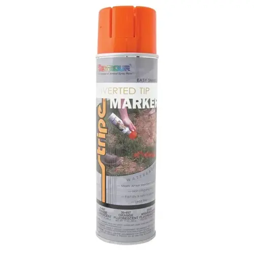 Fast Drying Water Based Marking Paint, 20 fl-oz Aerosol Can, Fluorescent Orange