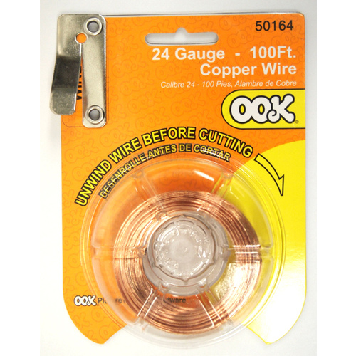 Hillman 50164 Utility Wire, 100 ft L, 24 Gauge, Copper