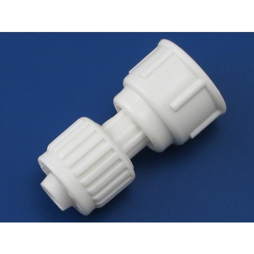 Tube Adapter, 1/2 x 7/8 in, PEX x Ballcock, Polyoxymethylene, White