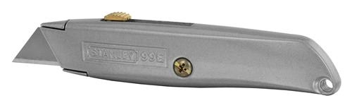 Stanley 10-099 Utility Knife, 2-7/16 in L Blade, 3 in W Blade, HCS Blade, Straight Handle, Gray Handle