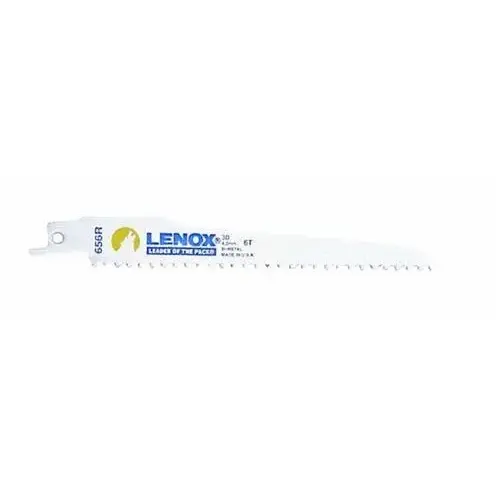 Reciprocating Saw Blade, 3/4 in W, 6 in L, 6 TPI, High-Speed Cobalt Cutting Edge White - pack of 5