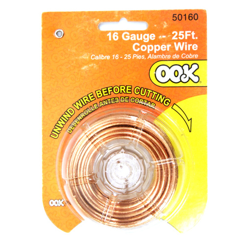 Hillman 50160 Utility Wire, 25 ft L, 16 Gauge, Copper