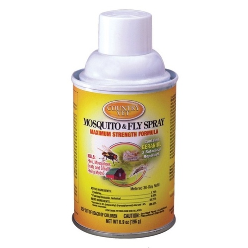 Mosquito and Fly Spray, Liquid, Clear, Characteristic, 6.9 oz Aerosol Can