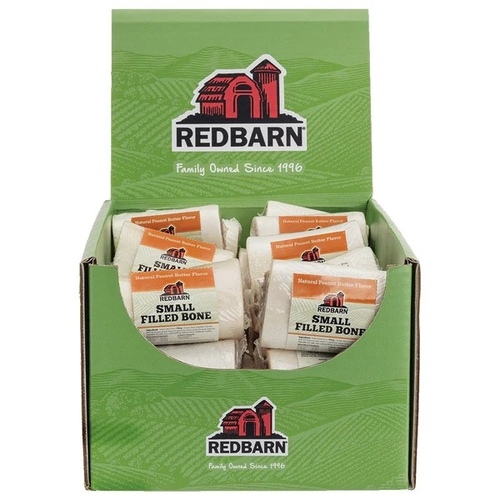 Redbarn Pet Supplies 413023 Small Natural Filled Bone Peanut Butter Flavor - Display Box