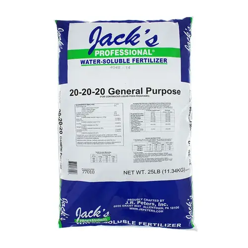 Jack's Classic 77800 Jack's Professional 20-20-20 Balanced Water-Soluble Fertilizer, 25 lb