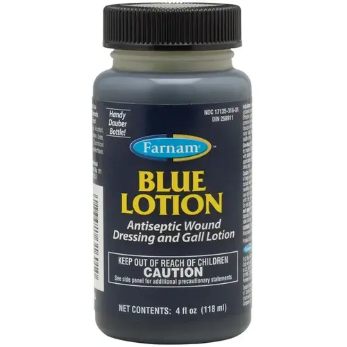 CENTRAL LIFE SCIENCE 31601 Blue Lotion Antiseptic Wound Dressing & Gall Lotion 4-oz