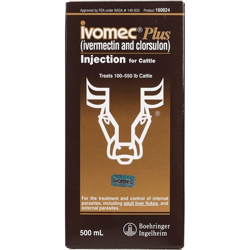 BI Animal Health USA 160024 Ivomec Plus Injection for Cattle 500-mL