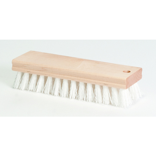 DQB 11608 Scrub Brush Poly Bristles 7.25" x 1-1/8" Square with Wood Block Handle