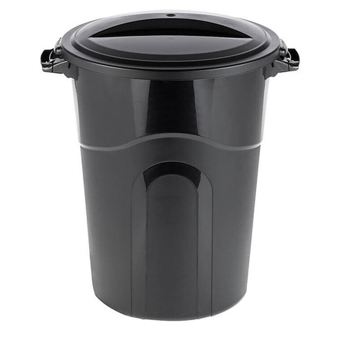 Trash Can Round 32-Gallon Blow-Molded Plastic with Snap Tight Lid