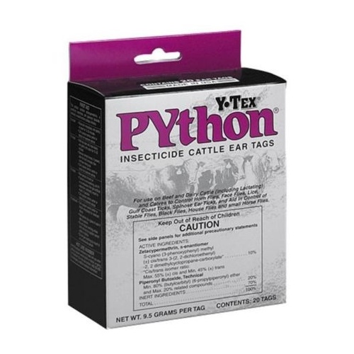 Y-TEX 003-2203000 Y-Tex Python Black Insecticide Tag pack of 20