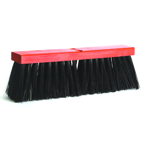 DQB 08514 Street Broom Black Poly Bristles 18" x 5" with Wood Block Head
