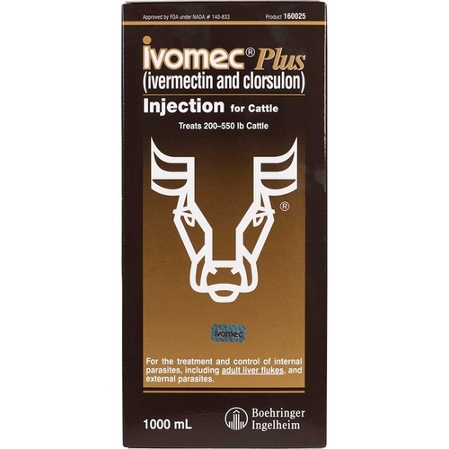 BI Animal Health USA 160025 Ivomec Plus Injection for Cattle 1000-mL