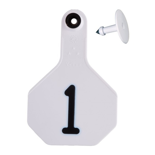 Y-Tex Medium White Number Tags (25 per bag)