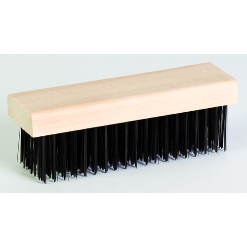 DQB 11382 Wire Scratch Brush Steel Wire Bristles 6x19 with 7" Wood Block Handle