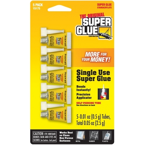 Super Glue Mini, Single-Use Tubes pack of 5