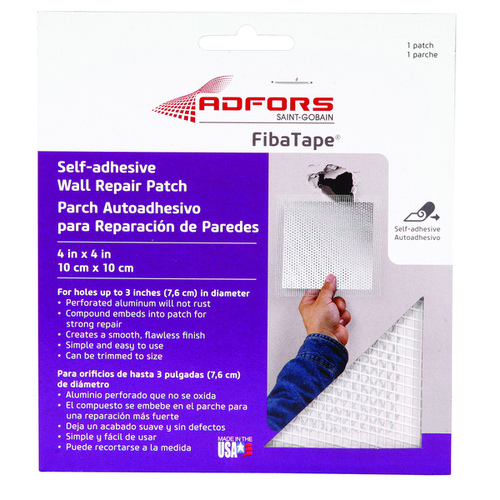 Self-Adhesive Perforated Aluminum Wall & Ceiling Repair Patch 4"x4"