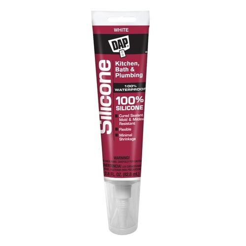 DAP GLOBAL INC 00750 DAP Kitchen and Bath 100% Silicone Sealant 2.8oz White