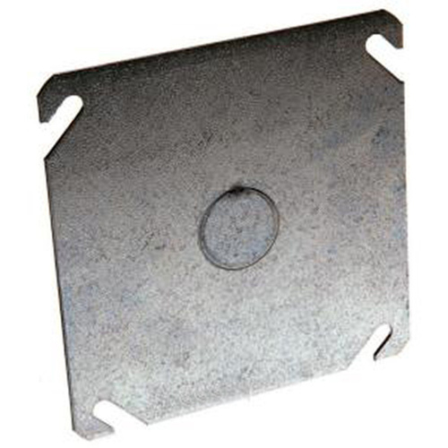 Blank Cover Steel 4" Square with 1/2" Knockout