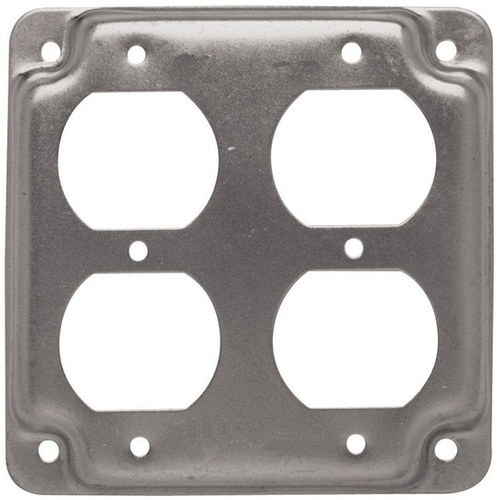 ORBIT INDUSTRIES INC 907C Receptacle Cover Steel 2-Gang Dual Duplex 1/2" Raised