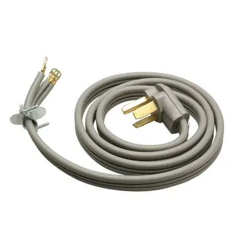 Dryer Supply Cord Flat 30-Amp NEMA 10-30P 4ft - Gray