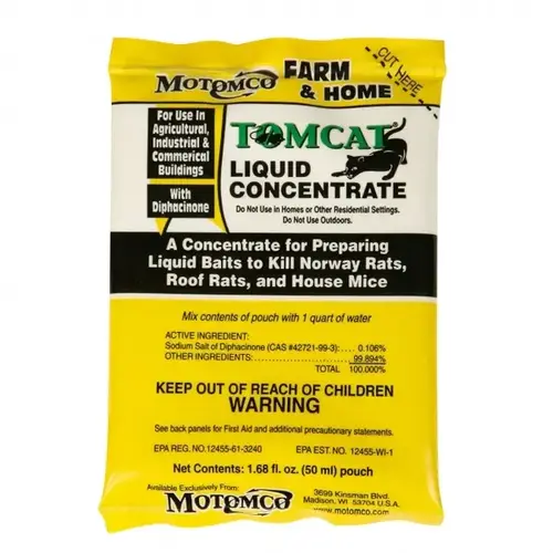 Motomco 32701 Tomcat Liquid Concentrate 1.7-oz Pouches in Case pack of 50