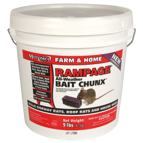 Rampage Rodenticide Bait Chunx 9-LB Pail