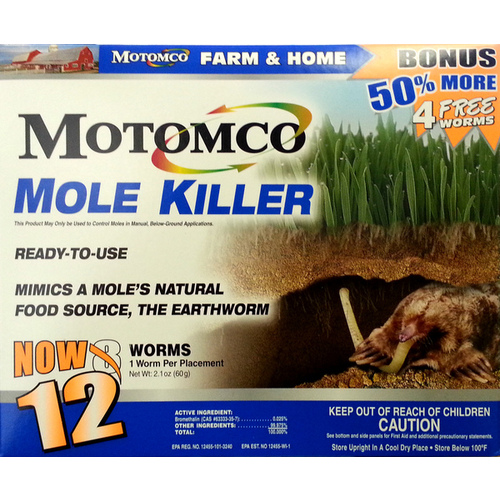 Motomco 34310 Mole Killer (Worm) pack of 12