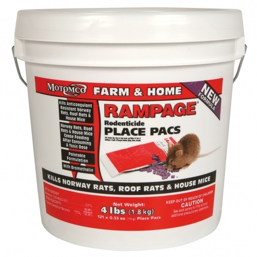 Motomco 22121 Rampage Rodenticide Place Pacs 15-GM