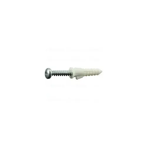 Wall Anchor Ribbed 3/16" Nylon & Screws #8 x 1" Panhead-Combo Gray