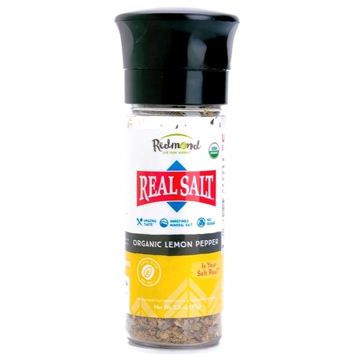 Redmond Minerals, Inc / Trophy Rock 10239 Redmond Human Organic Lemon Pepper Seasoning Grinder - 3.3 oz