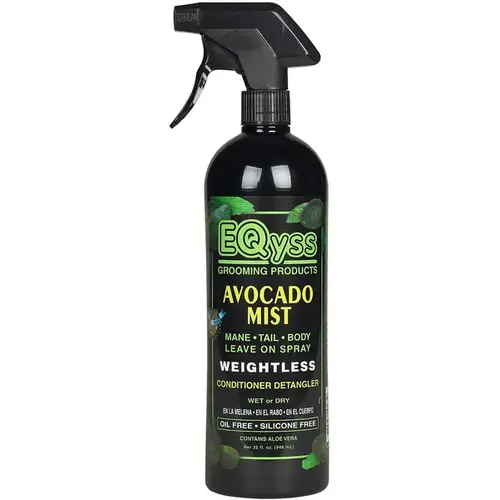 Eqyss Grooming Products 10265 Avocado Mist Weightless Conditioner & Detangler Spray for Horses 32-oz