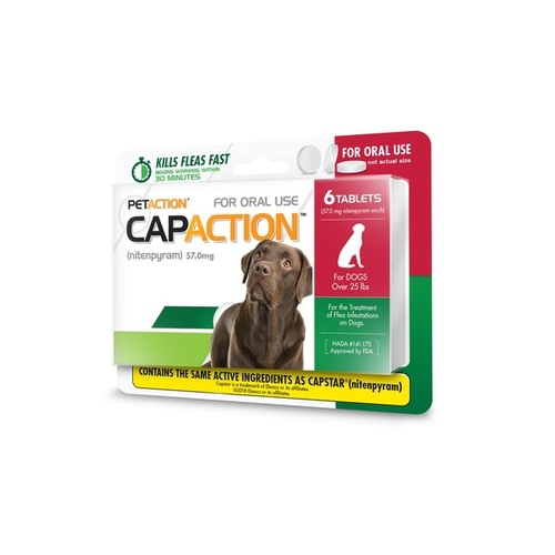 PETIQ LLC 03108 CapAction Flea Tablets for Dogs Over 25lbs 6-Tablets