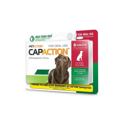 PETIQ LLC 03108 CapAction Flea Tablets for Dogs Over 25lbs 6-Tablets