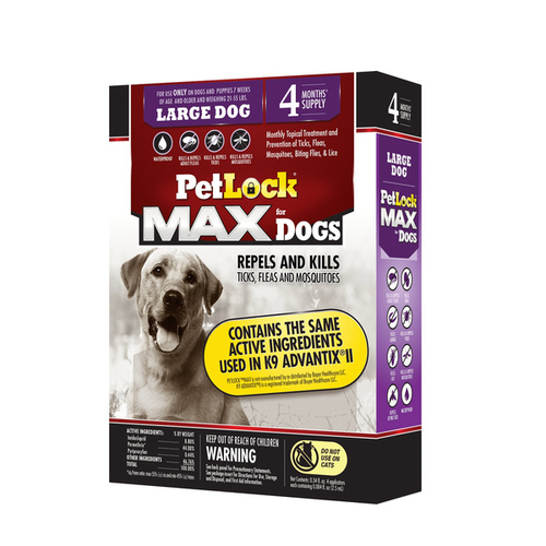 PetLock Max for Large Dogs 21-55 lbs 4-Month Supply