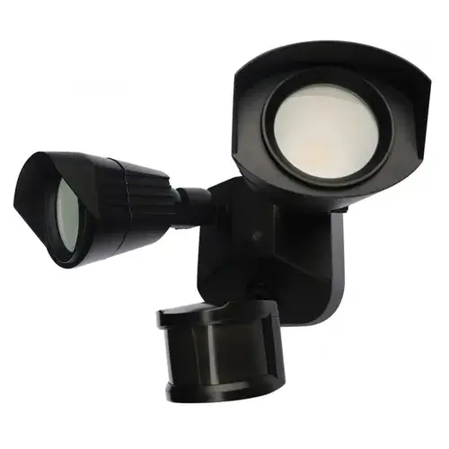 LED Dual Head Security Light with Motion Sensor 20-Watt Cool White - Black