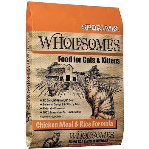 Midwestern Pet Foods Inc. 2100085 Sportmix Wholesomes Chicken Meal & Rice Cat Food - 15 lbs. Bag