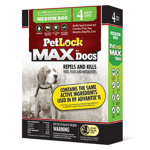 PetLock Max for Medium Dogs 10-21 lbs 4-Month Supply