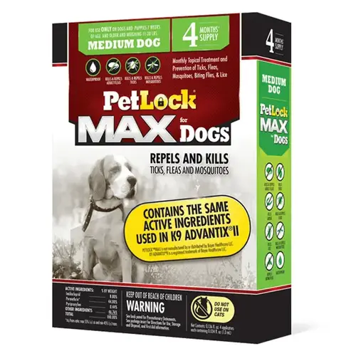 PETIQ LLC 01363 PetLock Max for Medium Dogs 10-21 lbs 4-Month Supply