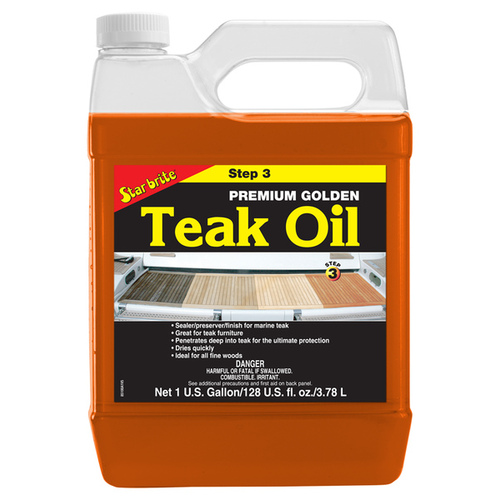 Star Brite 085100 Premium Golden Teak Oil Step 3 1-Gallon