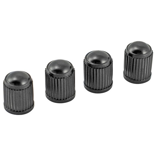 Valve Caps Plastic Black pack of 4