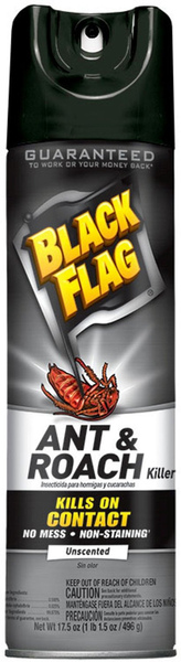 BLACK FLAG HG-11031-2 11031 Ant and Roach Killer, Liquid, 17.5 oz Aerosol Can Light Yellow/Water White