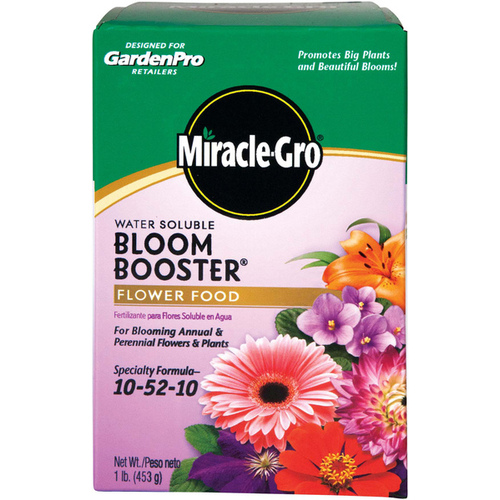 Miracle-Gro 1360011 Bloom Booster Flower Food, 1 lb Box, Solid, 10-52-10 N-P-K Ratio