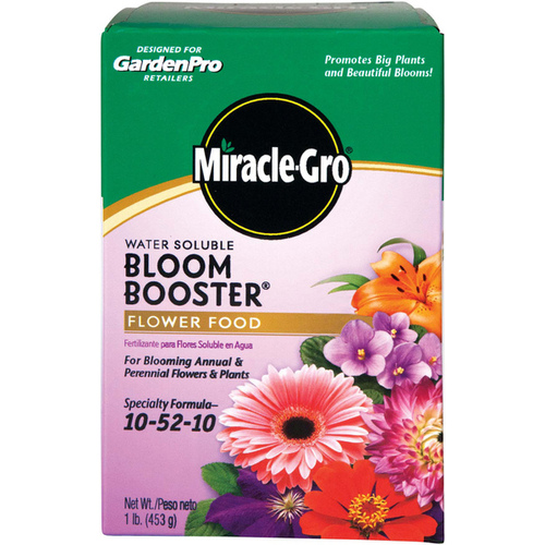 Miracle-Gro 1360011 Bloom Booster Flower Food, 1 lb Box, Solid, 10-52-10 N-P-K Ratio Blue