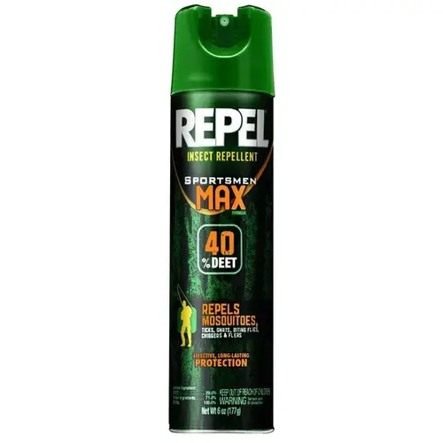 Repel HG-33801-5 Sportsmen Max Insect lent, 6.5 oz Aerosol Can, Liquid, Pale Yellow, Deet, Ethanol