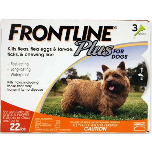 Frontline FL22 Flea and Tick Drops Plus Liquid Dog 9.8% Fibronil, 8.8% (S)-methoprene 0.02 oz